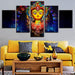 Goddess Durga 5 Piece HD Multi Panel Canvas Wall Art Frame - Original Frame