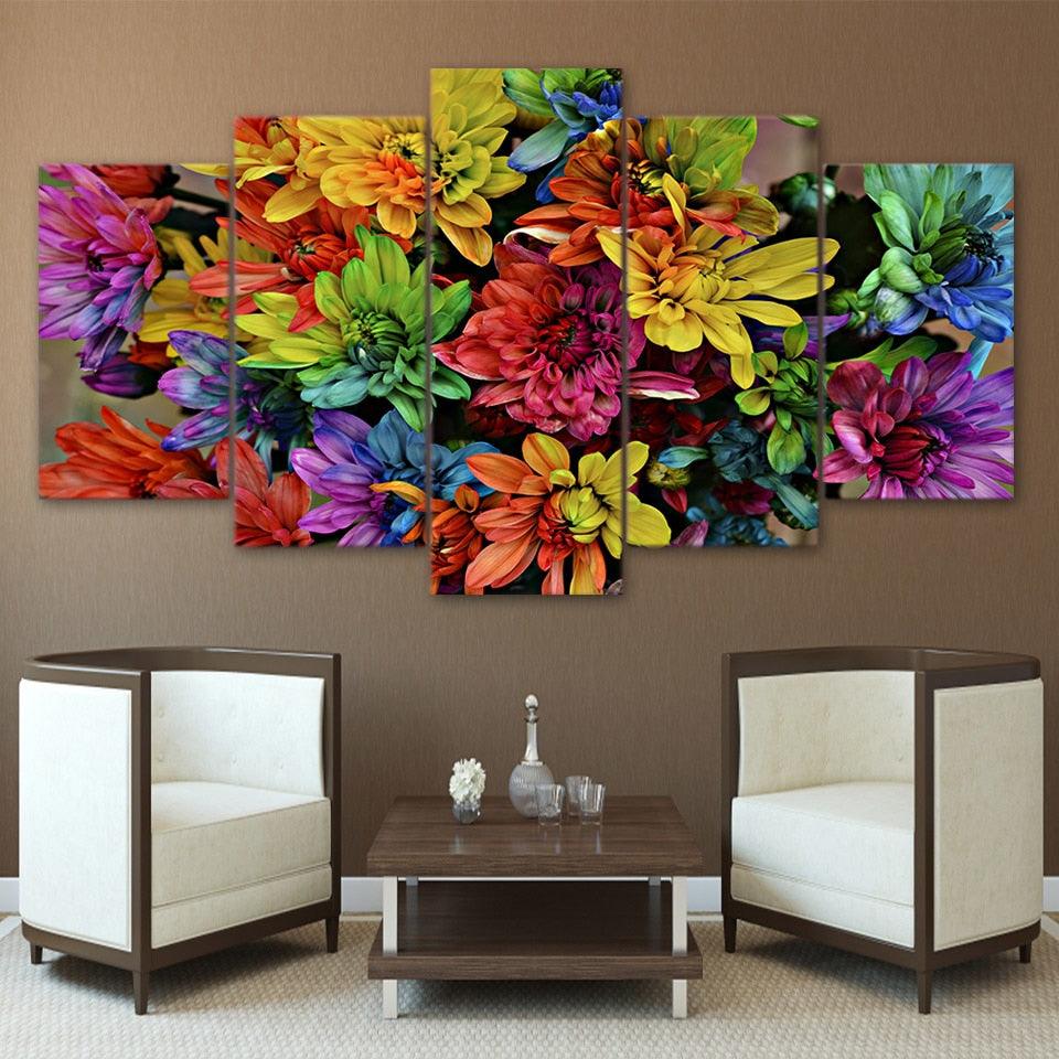 Multi-Color 5 Piece HD Multi Panel Canvas Wall Art Frame - Original Frame
