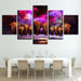 Elephant Group Nebula Scenery 5 Piece HD Multi Panel Canvas Wall Art Frame - Original Frame