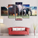 Wild Elephant Pack 5 Piece HD Multi Panel Canvas Wall Art Frame - Original Frame