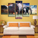 Wild Elephant Pack 5 Piece HD Multi Panel Canvas Wall Art Frame - Original Frame