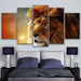 Lion 5 Piece HD Multi Panel Canvas Wall Art Frame Set - Original Frame