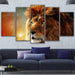 Lion 5 Piece HD Multi Panel Canvas Wall Art Frame Set - Original Frame