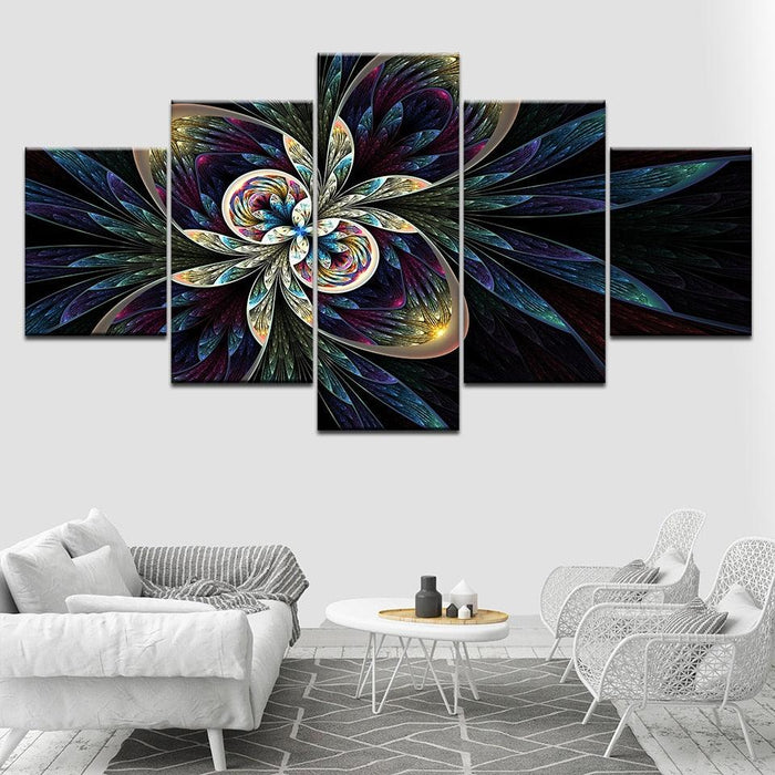 Abstract Flower Art 5 Piece HD Multi Panel Canvas Wall Art Frame