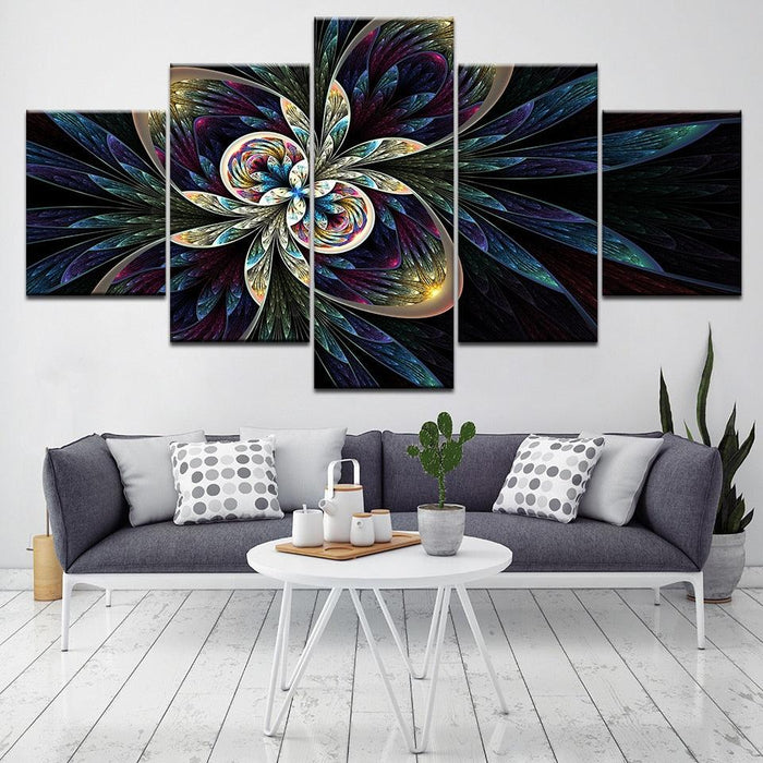 Abstract Flower Art 5 Piece HD Multi Panel Canvas Wall Art Frame