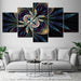 Abstract Flower Art 5 Piece HD Multi Panel Canvas Wall Art Frame - Original Frame