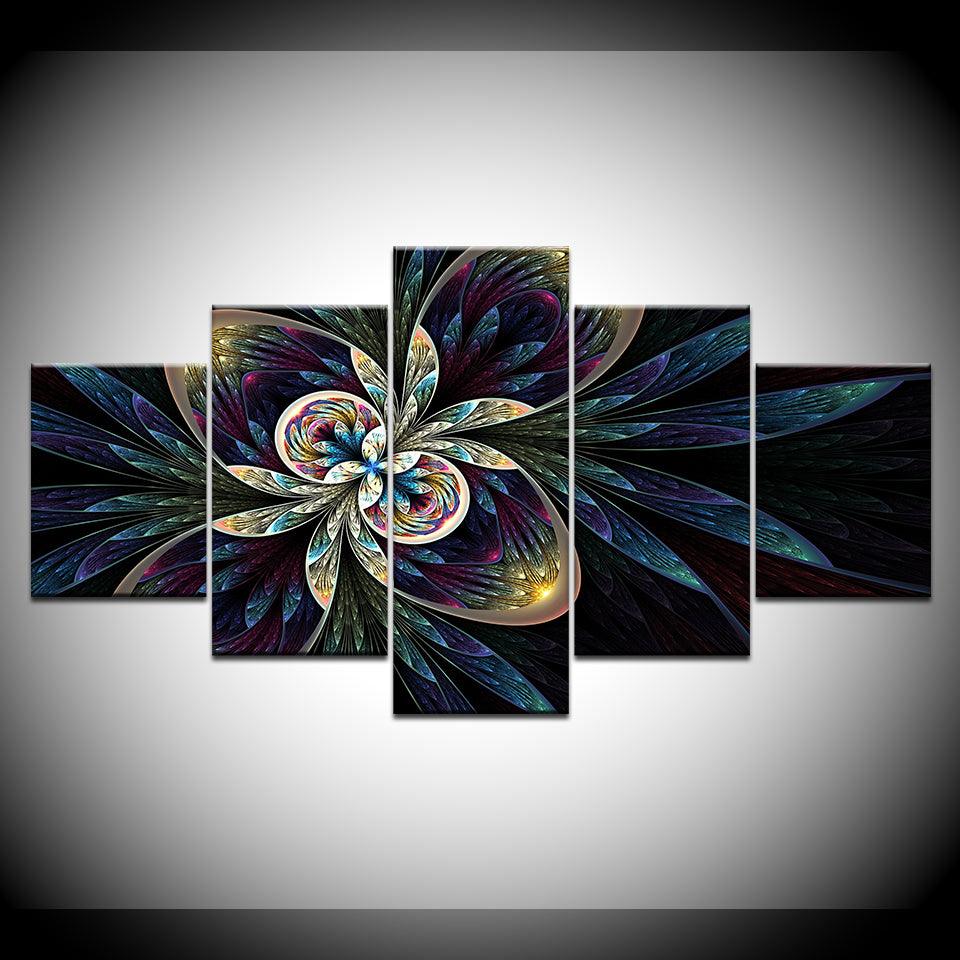 Abstract Flower Art 5 Piece HD Multi Panel Canvas Wall Art Frame - Original Frame