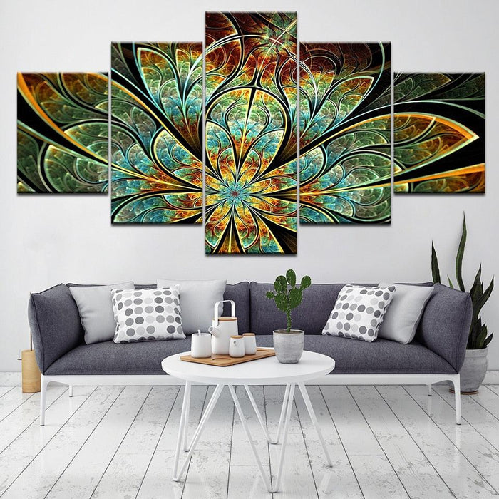 Wonder Flower 5 Piece HD Multi Panel Canvas Wall Art - Original Frame