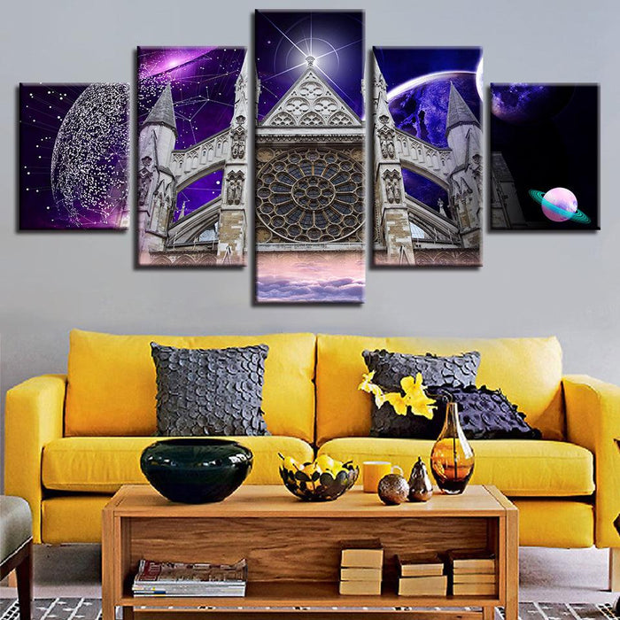 Westminster Abbey 5 Piece HD Multi Panel Canvas Wall Art Frame - Original Frame