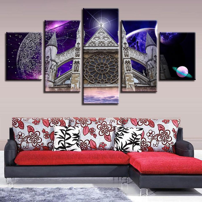 Westminster Abbey 5 Piece HD Multi Panel Canvas Wall Art Frame - Original Frame