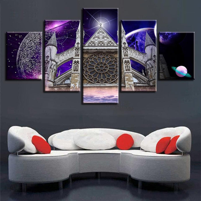 Westminster Abbey 5 Piece HD Multi Panel Canvas Wall Art Frame - Original Frame