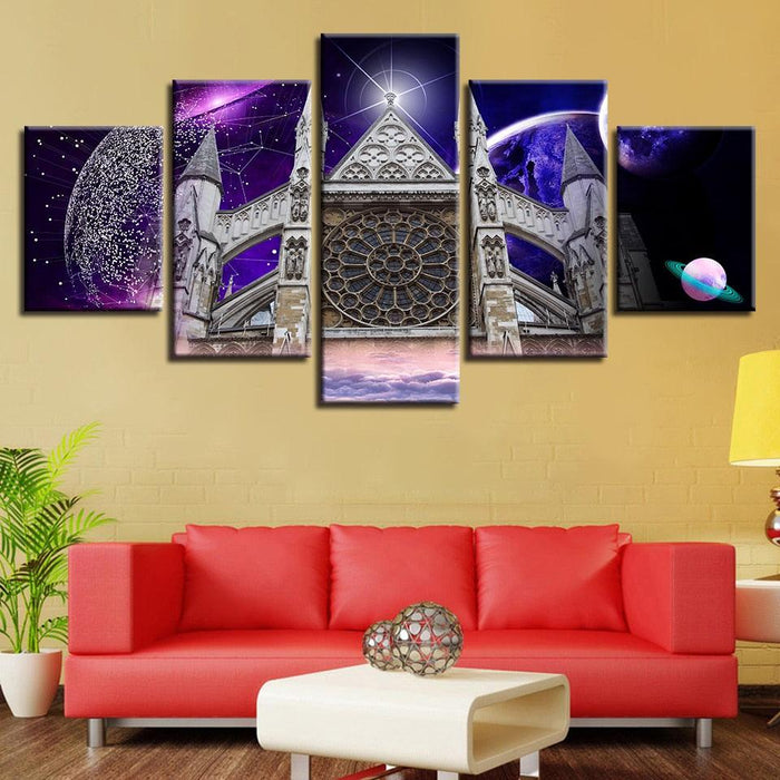 Westminster Abbey 5 Piece HD Multi Panel Canvas Wall Art Frame - Original Frame