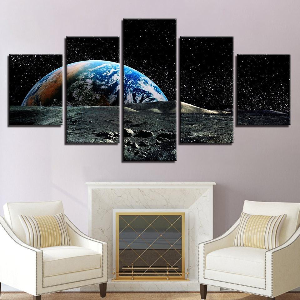 Earth Surface 5 Piece HD Multi Panel Canvas Wall Art Frame - Original Frame