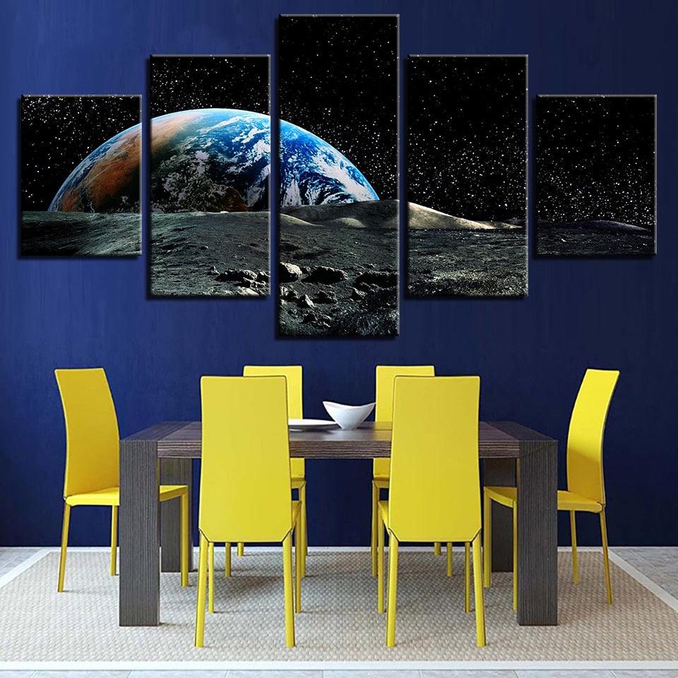 Earth Surface 5 Piece HD Multi Panel Canvas Wall Art Frame - Original Frame