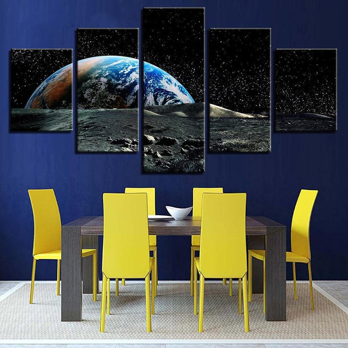 Earth Surface 5 Piece HD Multi Panel Canvas Wall Art Frame