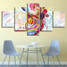 Phoenix Flowers 5 Piece HD Multi Panel Canvas Wall Art Frame - Original Frame