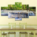 Forest Waterfall 5 Piece HD Multi Panel Canvas Wall Art Frame - Original Frame