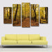 Autumn Forest 5 Piece HD Multi Panel Canvas Wall Art Frame - Original Frame