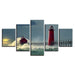 Lighthouse Seascape 5 Piece HD Multi Panel Canvas Wall Art Frame - Original Frame