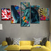 Statue Of Liberty 5 Piece HD Multi Panel Classical Canvas Wall Art Frame - Original Frame