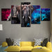 Elephant Colors 5 Piece HD Multi Panel Canvas Wall Art Frame - Original Frame