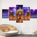 Castle Abstract 5 Piece HD Multi Panel Canvas Wall Art Frame - Original Frame