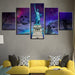 Statue Of Liberty 5 Piece HD Multi Panel Canvas Wall Art Frame - Original Frame