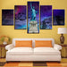 Statue Of Liberty 5 Piece HD Multi Panel Canvas Wall Art Frame - Original Frame