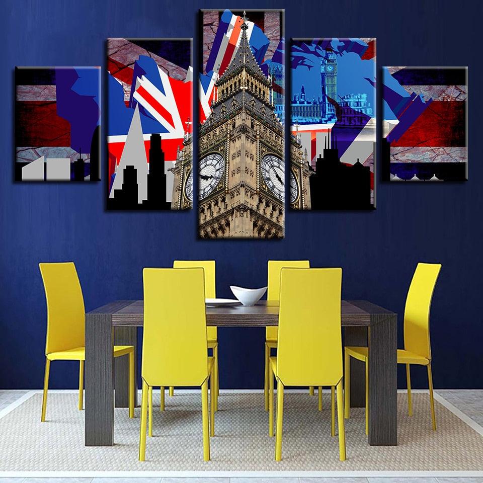 The Great London 5 Piece HD Multi Panel Canvas Wall Art Frame - Original Frame
