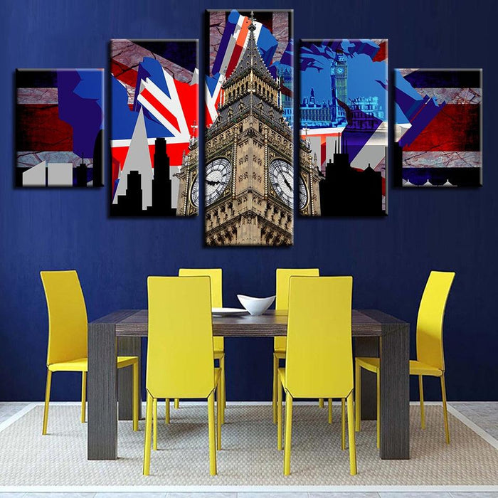 The Great London 5 Piece HD Multi Panel Canvas Wall Art Frame