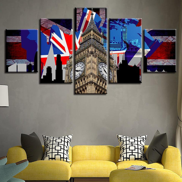The Great London 5 Piece HD Multi Panel Canvas Wall Art Frame
