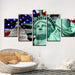 Statue Of Liberty 5 Piece HD Multi Panel Canvas Wall Art Frame - Original Frame