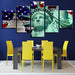 Statue Of Liberty 5 Piece HD Multi Panel Canvas Wall Art Frame - Original Frame