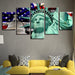 Statue Of Liberty 5 Piece HD Multi Panel Canvas Wall Art Frame - Original Frame