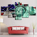 Statue Of Liberty 5 Piece HD Multi Panel Canvas Wall Art Frame - Original Frame