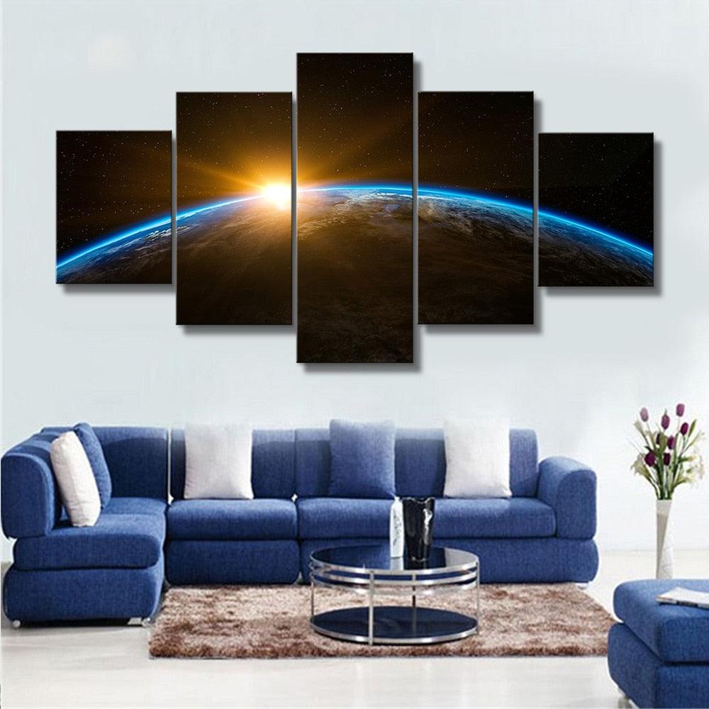 Light from the Horizon 5 Piece HD Multi Panel Canvas Wall Art Frame - Original Frame