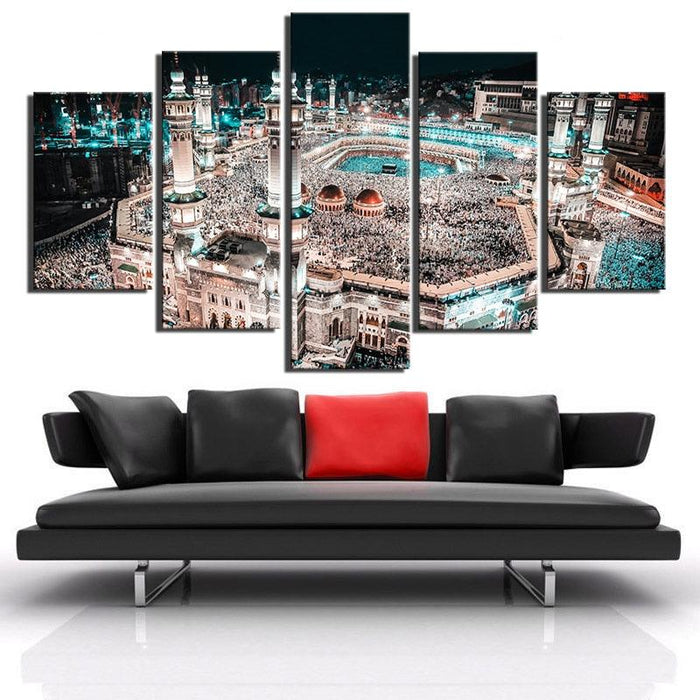 Mosque 5 Piece HD Multi Panel Canvas Wall Artwork Frame - Original Frame