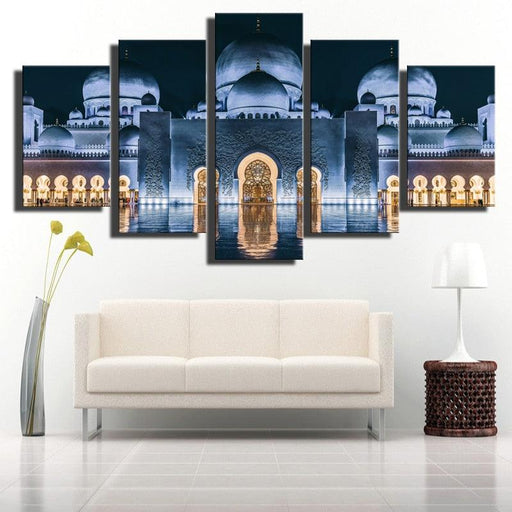 Mosque 5 Piece HD Multi Panel Canvas Wall Art Frame - Original Frame