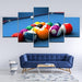 Billiard balls 5 Piece HD Multi Panel Canvas Wall Art Frame - Original Frame