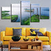 The Sea Green Scenery 5 Piece HD Multi Panel Canvas Wall Art Frame - Original Frame