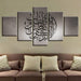 Islamic Calligraphy 5 Piece HD Multi Panel Canvas Wall Art Frame - Original Frame