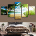 Sunny Seascape 5 Piece HD Multi Panel Canvas Wall Art Frame - Original Frame