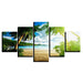 Sunny Seascape 5 Piece HD Multi Panel Canvas Wall Art Frame - Original Frame