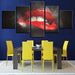 Bite Lips 5 Piece HD Multi Panel Canvas Wall Art Frame - Original Frame