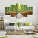 Bamboo Forest Footpath 5 Piece HD Multi Panel Canvas Wall Art Frame - Original Frame