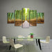 Bamboo Forest Footpath 5 Piece HD Multi Panel Canvas Wall Art Frame - Original Frame