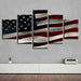 American Flag Vintage 5 Piece HD Multi Panel Canvas Wall Art Frame - Original Frame