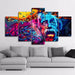 Albert Einstein Scenery 5 Piece HD Multi Panel Canvas Wall Art Frame - Original Frame