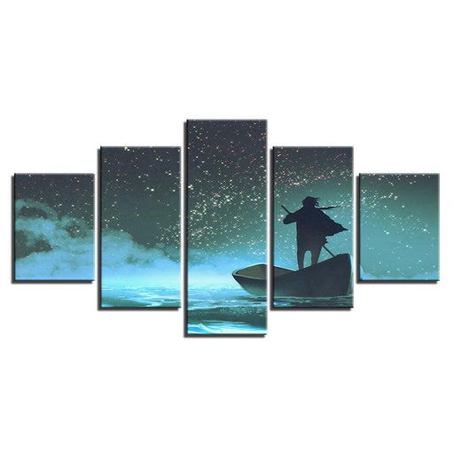 Juvenile Boating 5 Piece HD Multi Panel Canvas Wall Art Frame - Original Frame