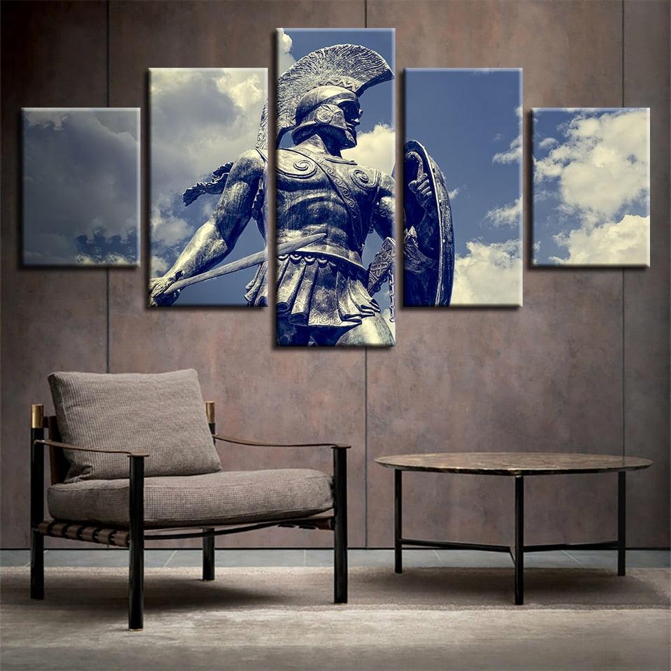 Trojan Warrior 5 Piece HD Multi Panel Canvas Wall Art Frame - Original Frame